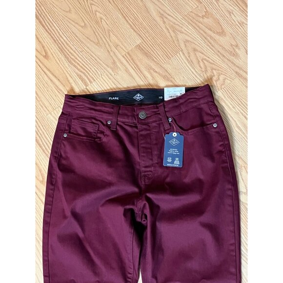 St. Johns Bay‎ Womens Flare Burgundy Jeans Size 10 - Picture 2 of 5